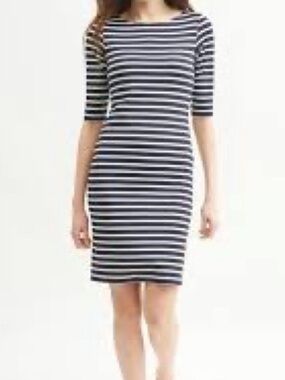 Saint James PROPRIANO NAVY DRESS WITH WHITE STRIPES  Small